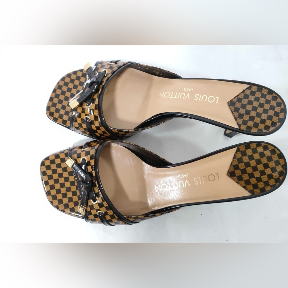 Louis Vuitton Damier heel Sandals 6.5 women’s - Picture 2 of 8